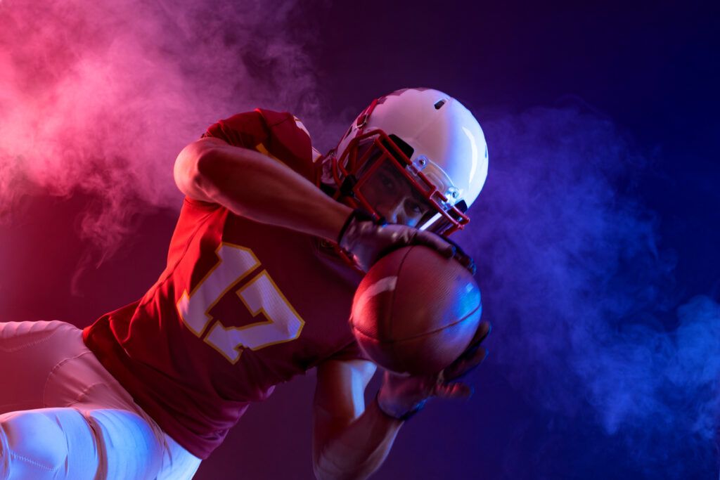 american-football-player-banner-with-neon-colors-template-bookmaker-ads-with-copy-space-mockup-betting-advertisement-sports-betting-football-betting-gambling-bookmaker-big-win