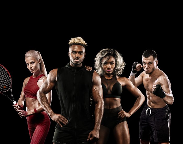 multi-sports-athletes-players-one-collage-isolated-black-background-sport-concept
